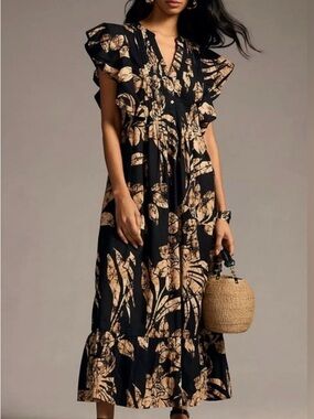 Anthropologie Maeve Floral Maxi Dress - Women's Elegant Summer Dress NWOT